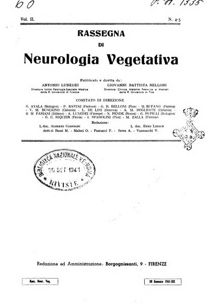 Rassegna di neurologia vegetativa