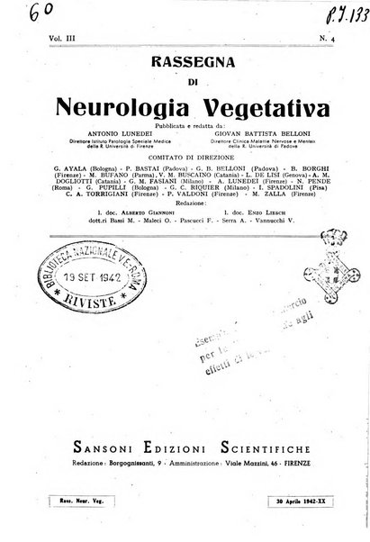 Rassegna di neurologia vegetativa