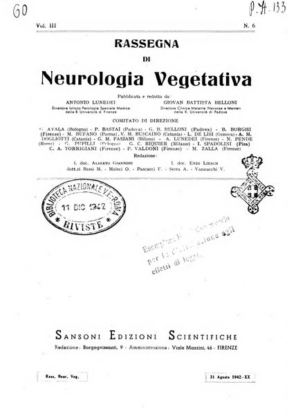 Rassegna di neurologia vegetativa