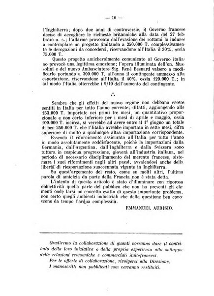 Rassegna economica italo-francese revue mensuelle des problemes economiques et commerciaux franco-italiens