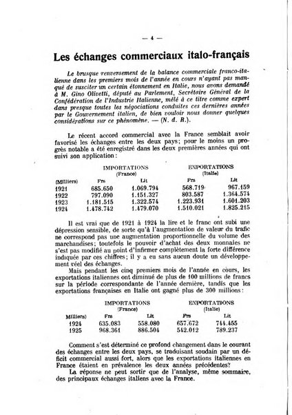 Rassegna economica italo-francese revue mensuelle des problemes economiques et commerciaux franco-italiens