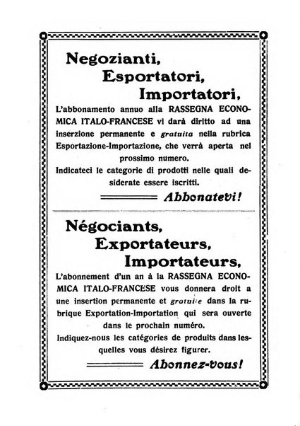 Rassegna economica italo-francese revue mensuelle des problemes economiques et commerciaux franco-italiens