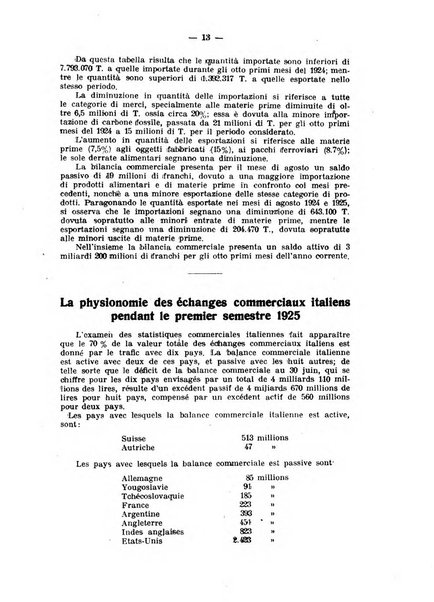 Rassegna economica italo-francese revue mensuelle des problemes economiques et commerciaux franco-italiens