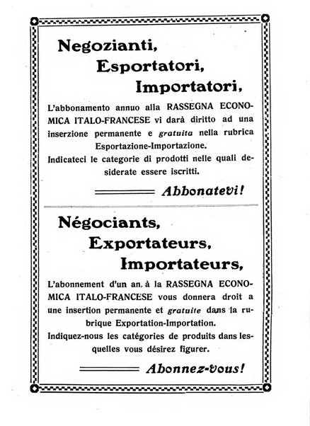 Rassegna economica italo-francese revue mensuelle des problemes economiques et commerciaux franco-italiens