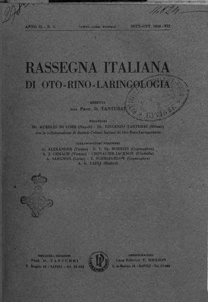 Rassegna italiana di oto-rino-laringologia