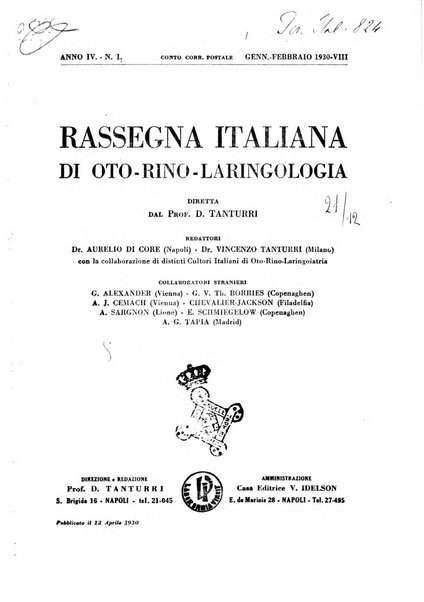 Rassegna italiana di oto-rino-laringologia