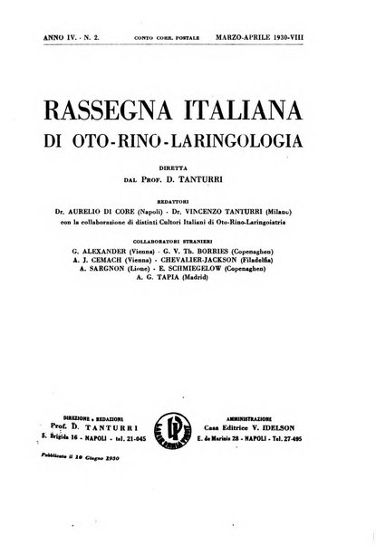 Rassegna italiana di oto-rino-laringologia