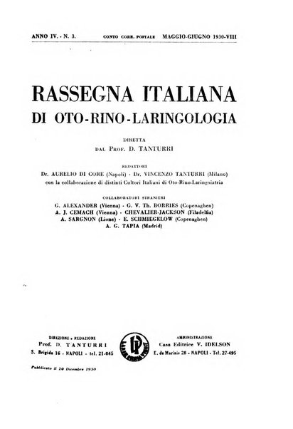 Rassegna italiana di oto-rino-laringologia