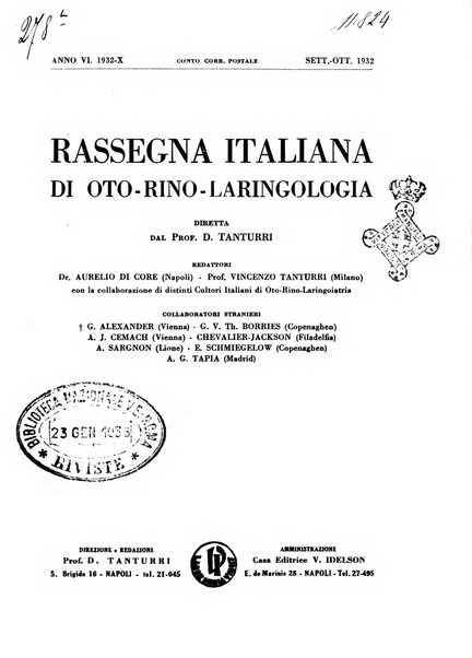 Rassegna italiana di oto-rino-laringologia