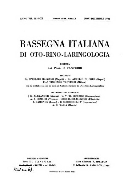 Rassegna italiana di oto-rino-laringologia