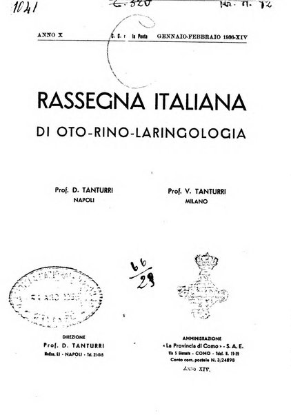 Rassegna italiana di oto-rino-laringologia