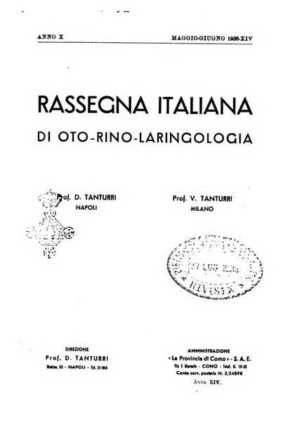 Rassegna italiana di oto-rino-laringologia