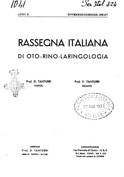 Rassegna italiana di oto-rino-laringologia