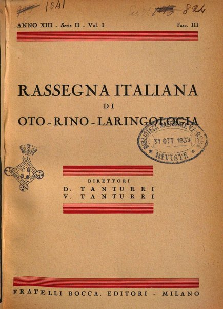 Rassegna italiana di oto-rino-laringologia