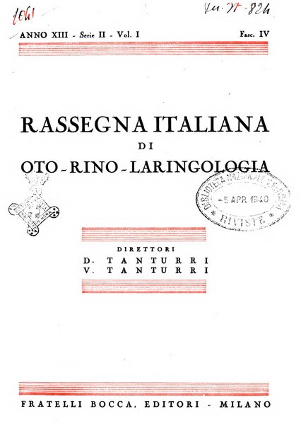 Rassegna italiana di oto-rino-laringologia