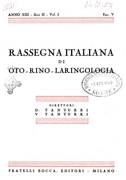 Rassegna italiana di oto-rino-laringologia