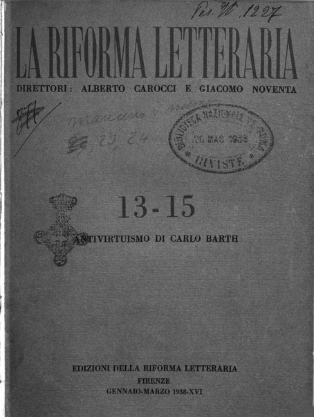 La riforma letteraria rivista mensile