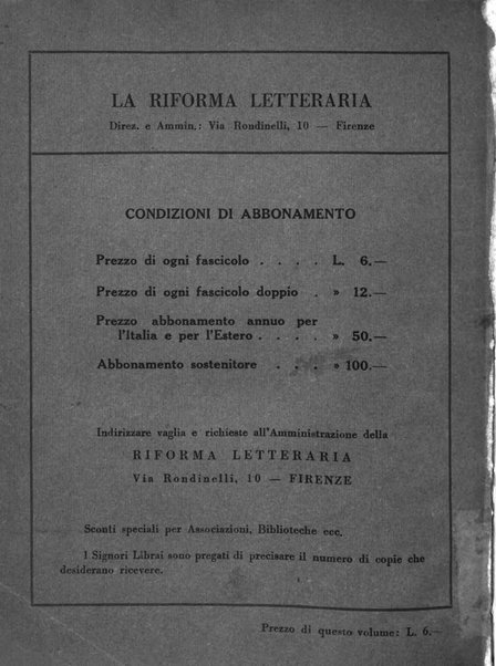 La riforma letteraria rivista mensile