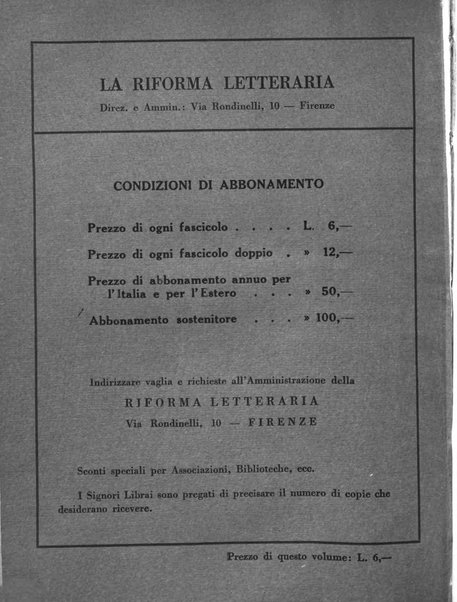 La riforma letteraria rivista mensile