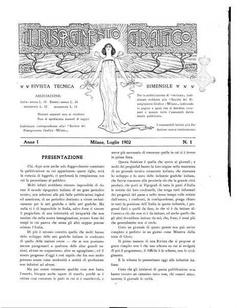 Il risorgimento grafico rivista tecnica mensile di saggi grafici e scritti tecnici