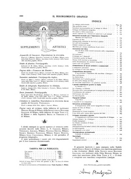 Il risorgimento grafico rivista tecnica mensile di saggi grafici e scritti tecnici