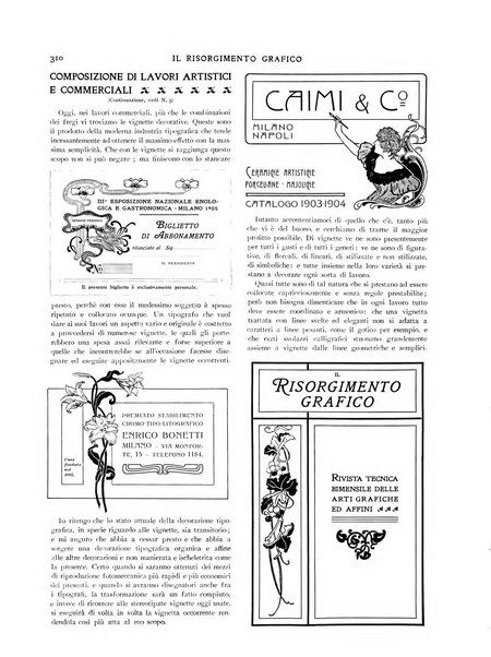 Il risorgimento grafico rivista tecnica mensile di saggi grafici e scritti tecnici