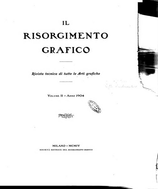 Il risorgimento grafico rivista tecnica mensile di saggi grafici e scritti tecnici