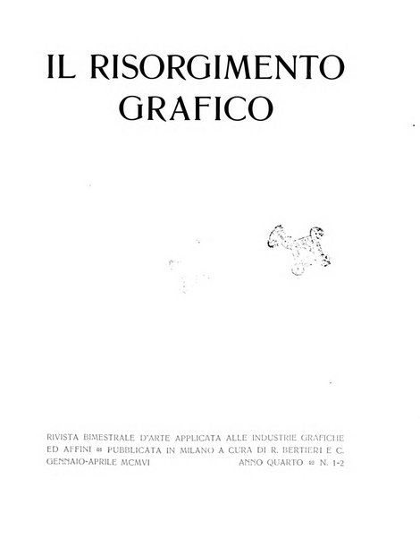 Il risorgimento grafico rivista tecnica mensile di saggi grafici e scritti tecnici