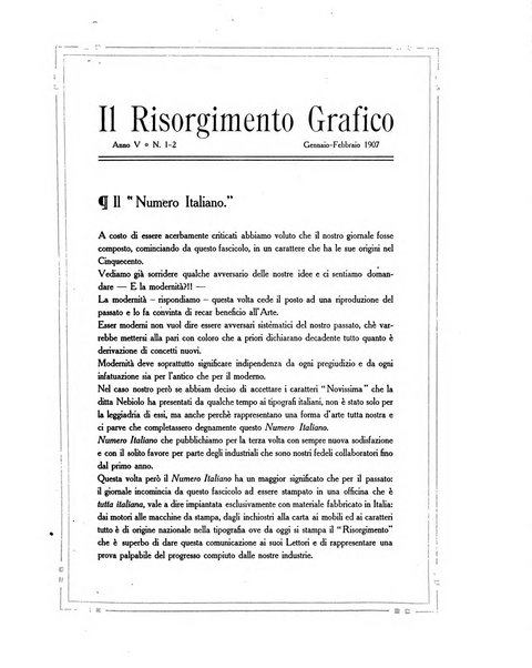 Il risorgimento grafico rivista tecnica mensile di saggi grafici e scritti tecnici