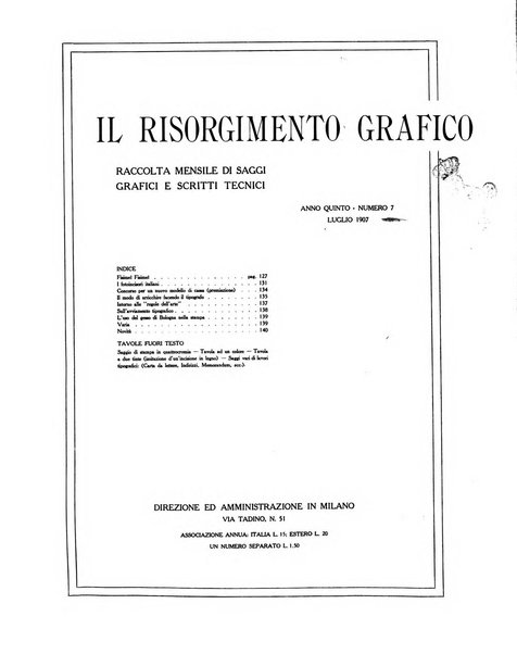 Il risorgimento grafico rivista tecnica mensile di saggi grafici e scritti tecnici