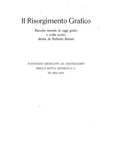 Il risorgimento grafico rivista tecnica mensile di saggi grafici e scritti tecnici