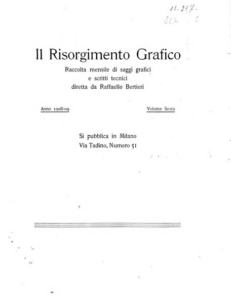 Il risorgimento grafico rivista tecnica mensile di saggi grafici e scritti tecnici