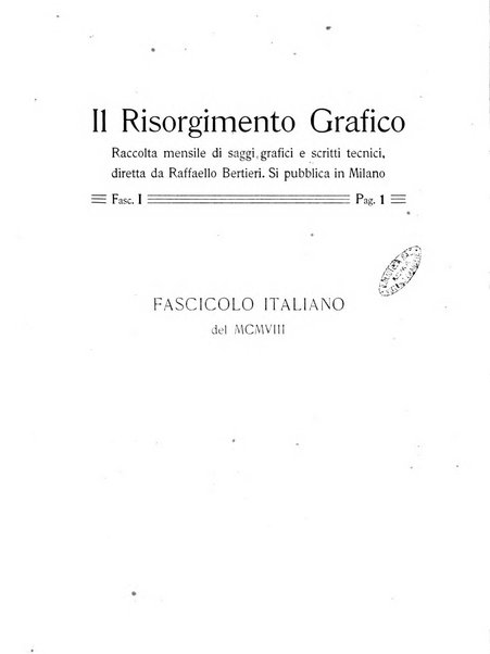 Il risorgimento grafico rivista tecnica mensile di saggi grafici e scritti tecnici