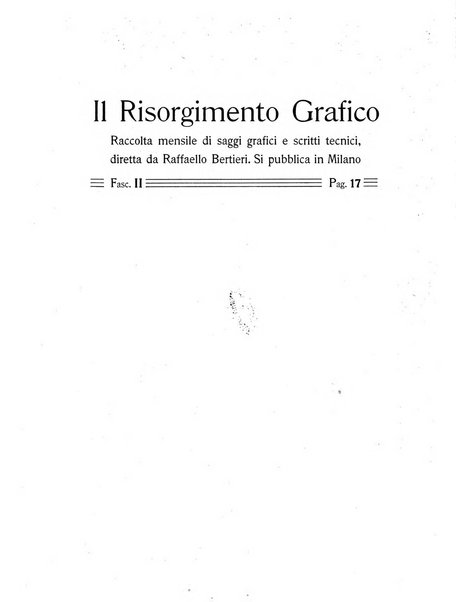 Il risorgimento grafico rivista tecnica mensile di saggi grafici e scritti tecnici