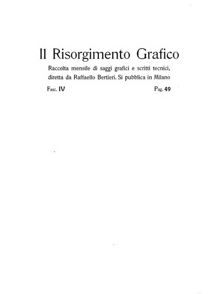 Il risorgimento grafico rivista tecnica mensile di saggi grafici e scritti tecnici