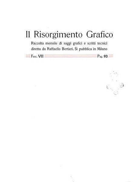 Il risorgimento grafico rivista tecnica mensile di saggi grafici e scritti tecnici