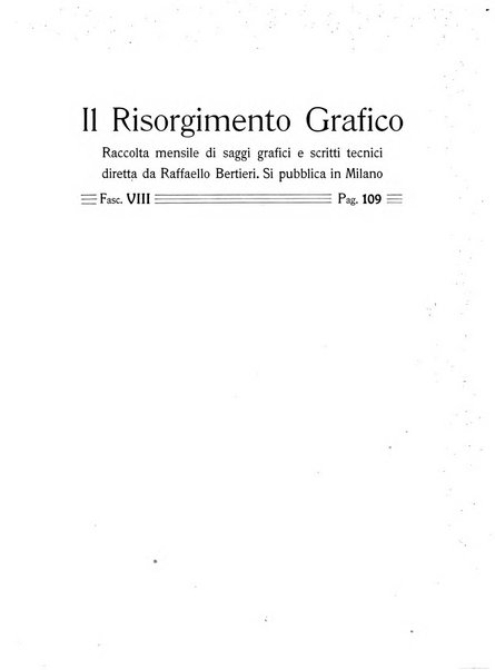 Il risorgimento grafico rivista tecnica mensile di saggi grafici e scritti tecnici