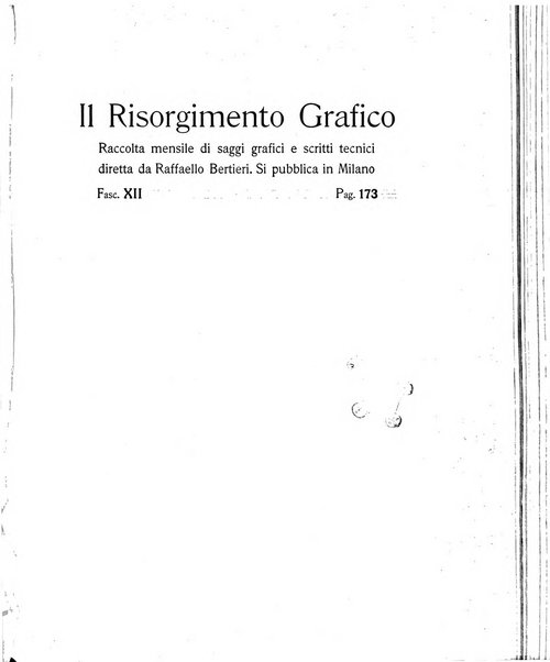 Il risorgimento grafico rivista tecnica mensile di saggi grafici e scritti tecnici