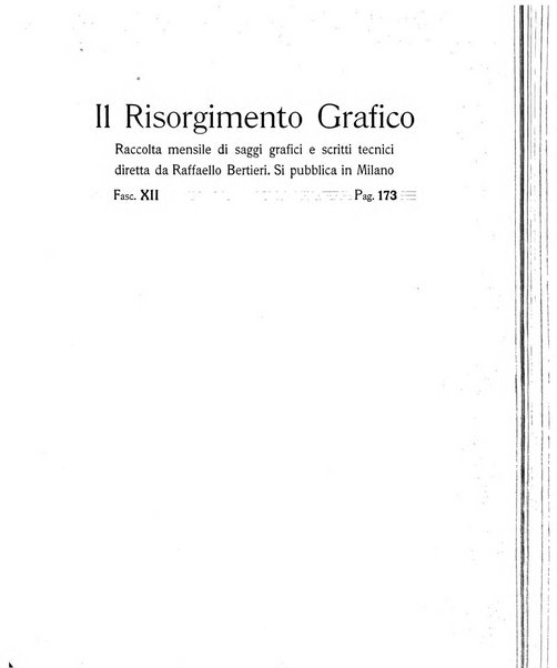 Il risorgimento grafico rivista tecnica mensile di saggi grafici e scritti tecnici