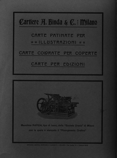 Il risorgimento grafico rivista tecnica mensile di saggi grafici e scritti tecnici