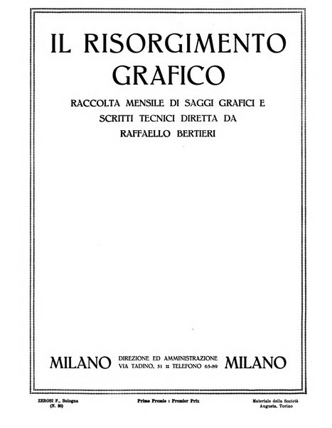 Il risorgimento grafico rivista tecnica mensile di saggi grafici e scritti tecnici