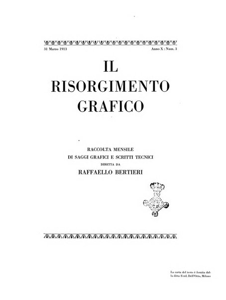 Il risorgimento grafico rivista tecnica mensile di saggi grafici e scritti tecnici