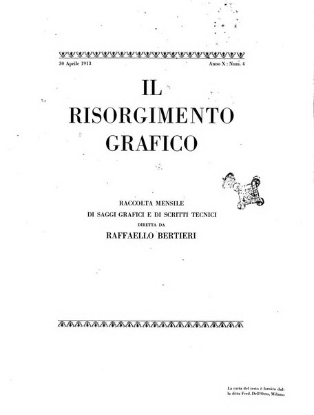 Il risorgimento grafico rivista tecnica mensile di saggi grafici e scritti tecnici