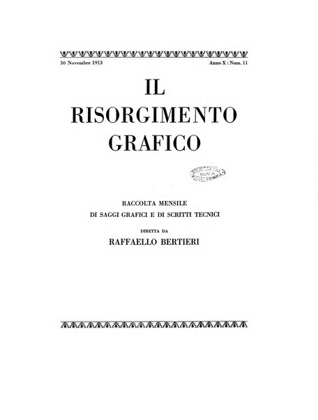 Il risorgimento grafico rivista tecnica mensile di saggi grafici e scritti tecnici