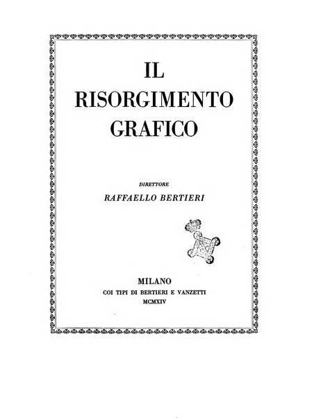 Il risorgimento grafico rivista tecnica mensile di saggi grafici e scritti tecnici