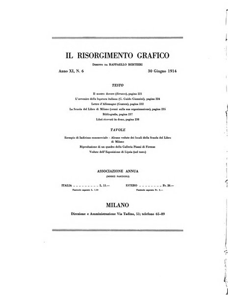 Il risorgimento grafico rivista tecnica mensile di saggi grafici e scritti tecnici