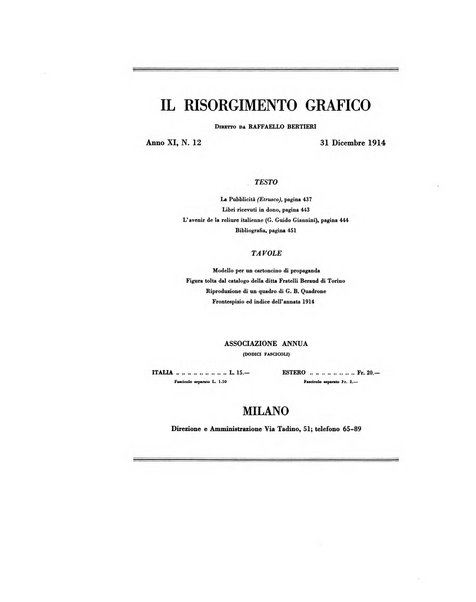 Il risorgimento grafico rivista tecnica mensile di saggi grafici e scritti tecnici