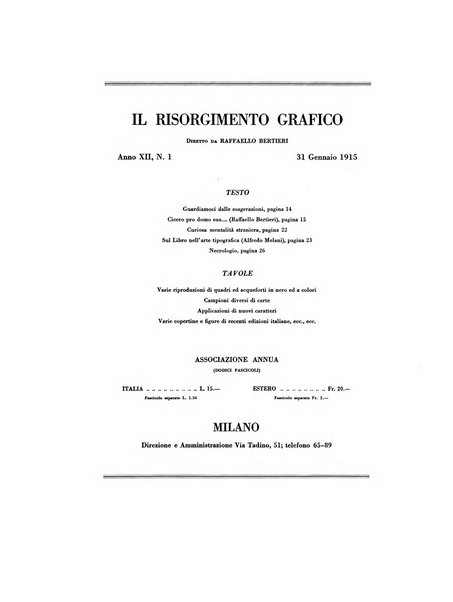 Il risorgimento grafico rivista tecnica mensile di saggi grafici e scritti tecnici