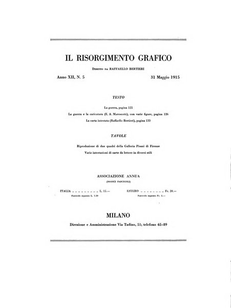 Il risorgimento grafico rivista tecnica mensile di saggi grafici e scritti tecnici