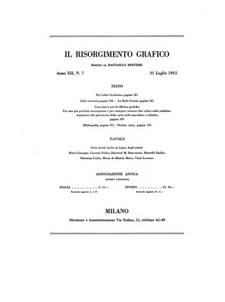 Il risorgimento grafico rivista tecnica mensile di saggi grafici e scritti tecnici